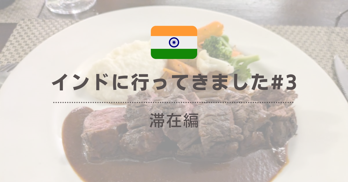 インドに行ってきました（滞在編）