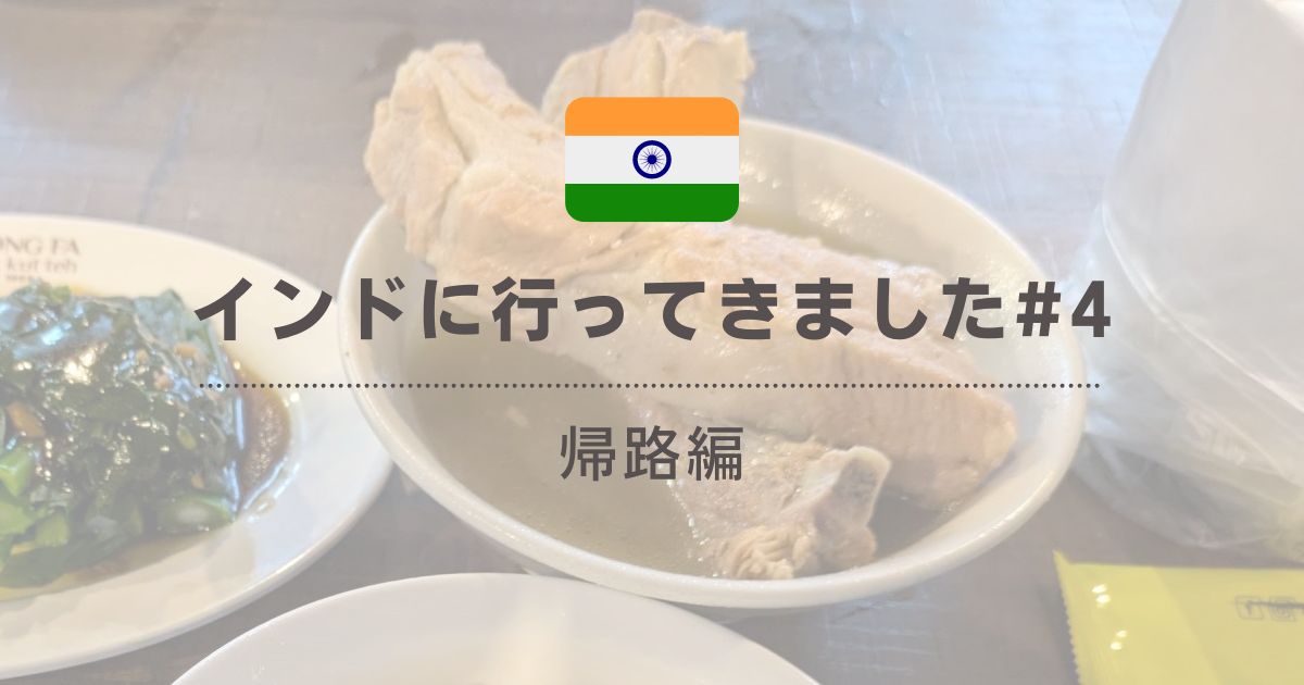 インドに行ってきました（帰路編）
